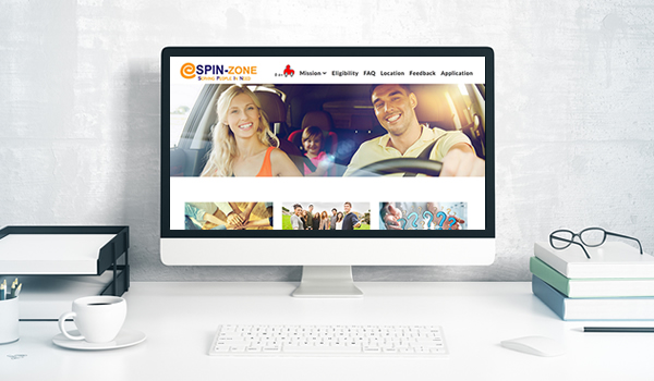 Computer Mockup - showcasing Spin-Zone website at spin-zone.org
